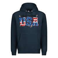Navy land of the free usa Premium Hoodie - MaliasSmallBusiness