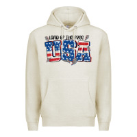 Oatmeal Heather land of the free usa Premium Hoodie - MaliasSmallBusiness