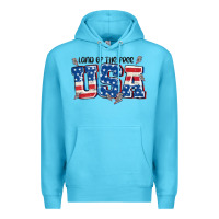 Ocean Blue land of the free usa Premium Hoodie - MaliasSmallBusiness