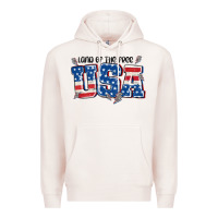 Pale Pink land of the free usa Premium Hoodie - MaliasSmallBusiness