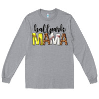 Heather Grey ballpark mama Long Sleeve Tee - texasbilliewilder