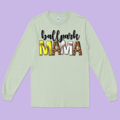 Long Sleeve Tee ballpark mama