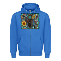 True Royal american bison wıth sunflower and gemstone Zipper Hoodie - RanaPortraitStore