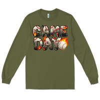 Army Green game day baseball leopard Long Sleeve Tee - Zillion Design Studio