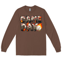 Chestnut game day baseball leopard Long Sleeve Tee - Zillion Design Studio