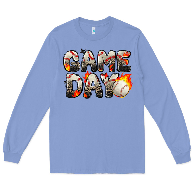 Game Day Baseball Leopard Long Sleeve Tee by Zillion Design Studio | Teevron
