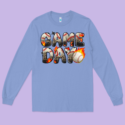 Game Day Baseball Leopard Long Sleeve Tee Designed By Zillion Design Studio