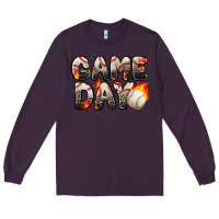Plum game day baseball leopard Long Sleeve Tee - Zillion Design Studio