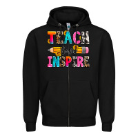 Black teach love inspire Zipper Hoodie - Zillion Design Studio