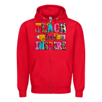 Red teach love inspire Zipper Hoodie - Zillion Design Studio