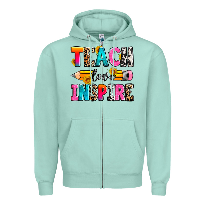 Teach Love Inspire Zipper Hoodie by Zillion Design Studio | Teevron
