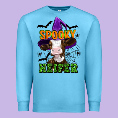 Spooky Heifer Halloween Premium Sweatshirt Designed By Artiststas