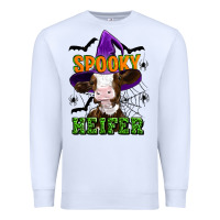 White Spooky heifer halloween Premium Sweatshirt - Artiststas