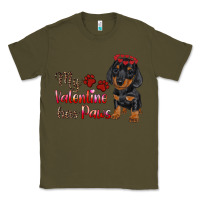 Army Green my valentine has paws Classic Tee - RanaPortraitStore