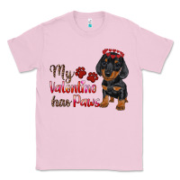 Bubblegum Pink my valentine has paws Classic Tee - RanaPortraitStore