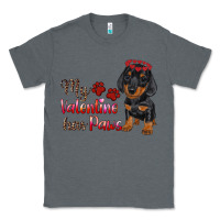Charcoal Heather my valentine has paws Classic Tee - RanaPortraitStore