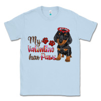 Dusty Blue my valentine has paws Classic Tee - RanaPortraitStore