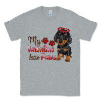 Heather Grey my valentine has paws Classic Tee - RanaPortraitStore