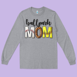 Ballpark Mom Long Sleeve Tee Designed By Texasbilliewilder