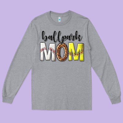 Long Sleeve Tee ballpark mom
