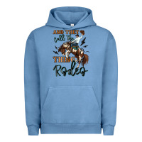 Pigment Pebble Blue and they call the thing rodeo cowboy Urban Hoodie - MaliasSmallBusiness