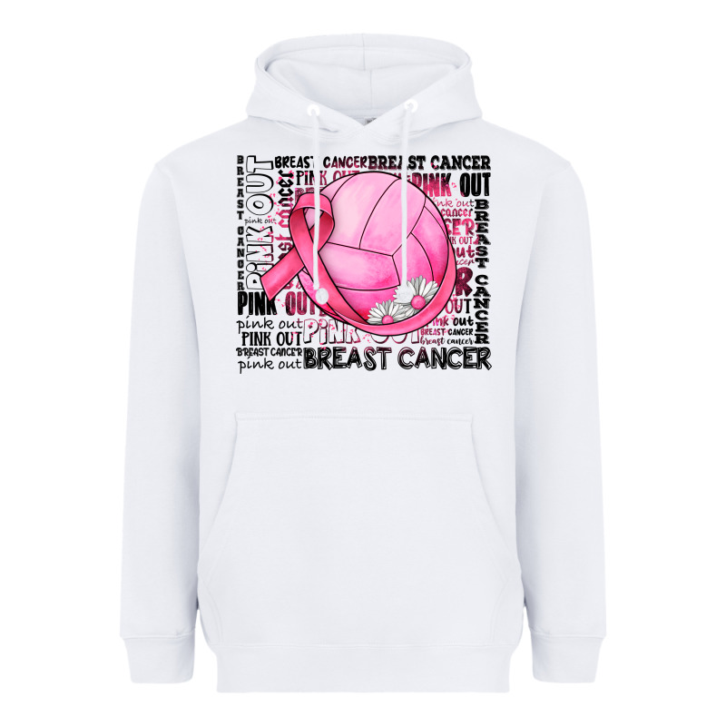 Breast Cancer Volleyball Heavyweight Hoodie by JahusDesignShop | Teevron
