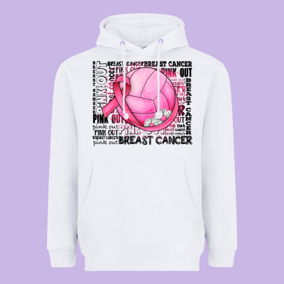 Breast Cancer Volleyball Heavyweight Hoodie Designed By Jahusdesignshop