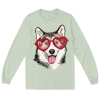 Matcha husky with love glasses Long Sleeve Tee - RanaPortraitStore