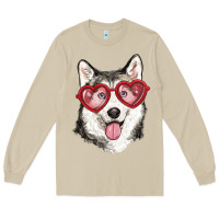Mushroom husky with love glasses Long Sleeve Tee - RanaPortraitStore