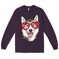 Plum husky with love glasses Long Sleeve Tee - RanaPortraitStore