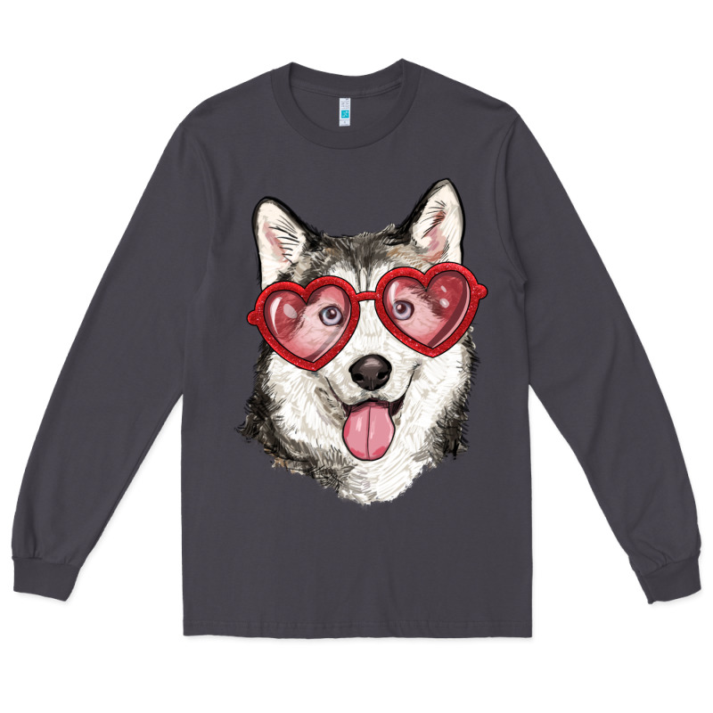 Husky With Love Glasses Long Sleeve Tee by RanaPortraitStore | Teevron