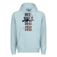 Blue Mist red white and pew pew pew Premium Hoodie - MaliasSmallBusiness