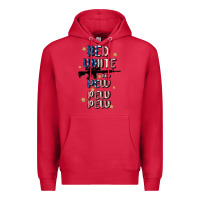 Cardinal red white and pew pew pew Premium Hoodie - MaliasSmallBusiness