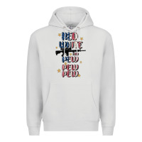 Dove Grey red white and pew pew pew Premium Hoodie - MaliasSmallBusiness