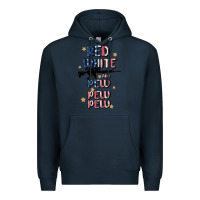 Navy red white and pew pew pew Premium Hoodie - MaliasSmallBusiness