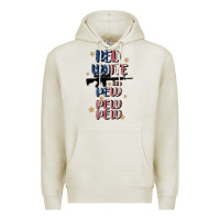 Oatmeal Heather red white and pew pew pew Premium Hoodie - MaliasSmallBusiness