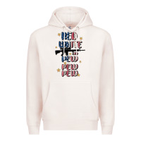 Pale Pink red white and pew pew pew Premium Hoodie - MaliasSmallBusiness