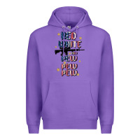 Purple red white and pew pew pew Premium Hoodie - MaliasSmallBusiness