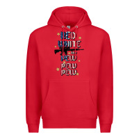 Red red white and pew pew pew Premium Hoodie - MaliasSmallBusiness