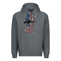 Rock red white and pew pew pew Premium Hoodie - MaliasSmallBusiness