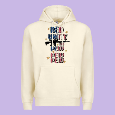 Red White And Pew Pew Pew Premium Hoodie Designed By Maliassmallbusiness