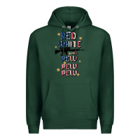 Sports Green red white and pew pew pew Premium Hoodie - MaliasSmallBusiness