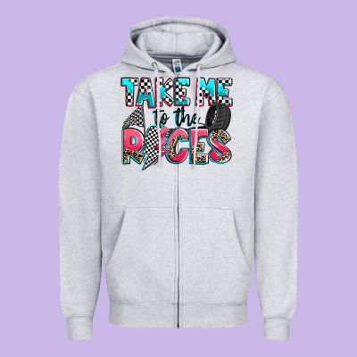 Take Me To The Races Zipper Hoodie Designed By Zillion Design Studio