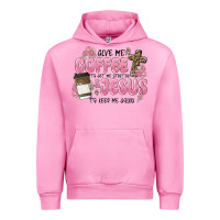 Fuchsia Pink give me coffee jesus Urban Hoodie - MaliasSmallBusiness