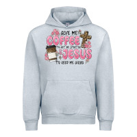 Heather Grey give me coffee jesus Urban Hoodie - MaliasSmallBusiness