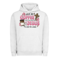 Pigment Lunar Rock give me coffee jesus Urban Hoodie - MaliasSmallBusiness