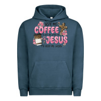 Pigment Midnight Navy give me coffee jesus Urban Hoodie - MaliasSmallBusiness