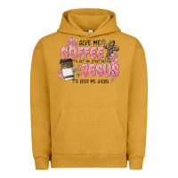 Pigment Peanut Butter give me coffee jesus Urban Hoodie - MaliasSmallBusiness