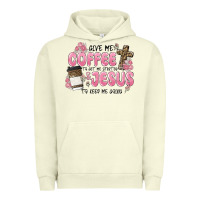 Pigment Pistachio give me coffee jesus Urban Hoodie - MaliasSmallBusiness