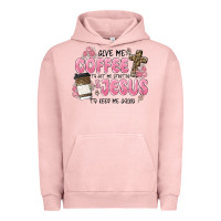 Pigment Salmon give me coffee jesus Urban Hoodie - MaliasSmallBusiness